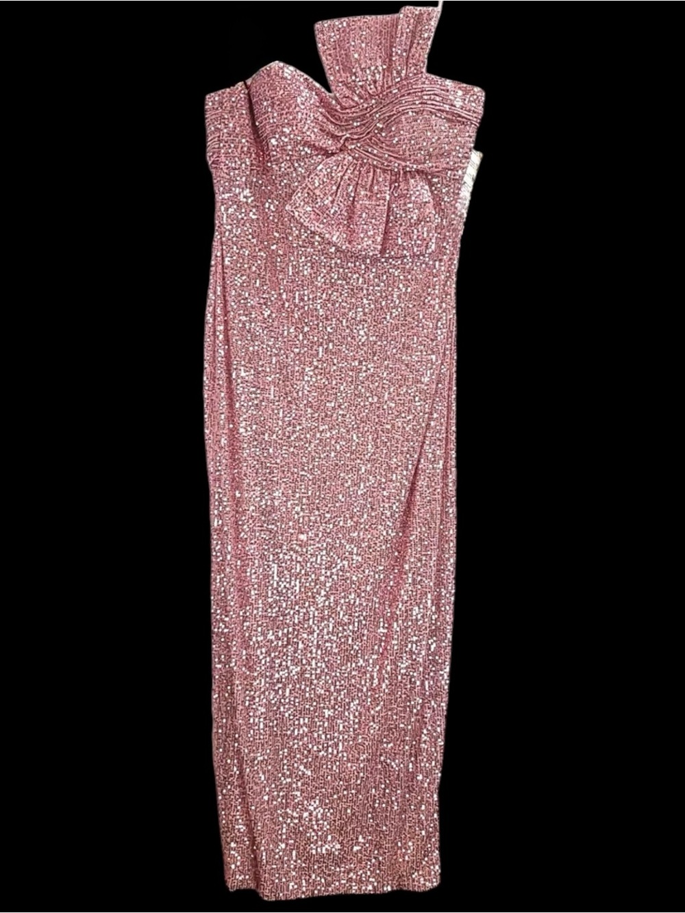 Mac Duggal 11284 Sleeveless Sequin Column Dress Ruffle Neckline - Picture 3 of 6
